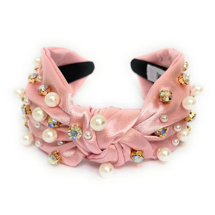 Silk Embellished Headband - Greige Goods