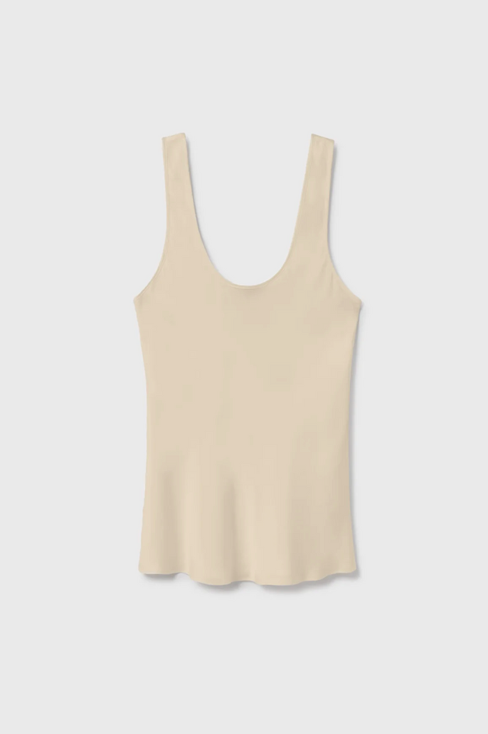 Silk Laundry Scoop Neck Tank - Hazelnut