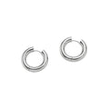 Silver Chunky Hoops - Greige Goods