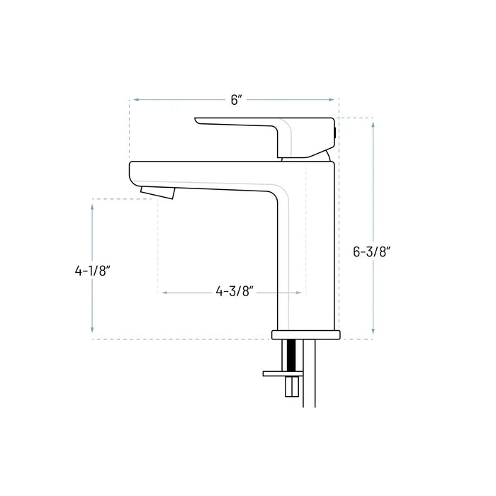 Single Handle 1-Hole Bathroom Faucet with Push Drain in Chrome