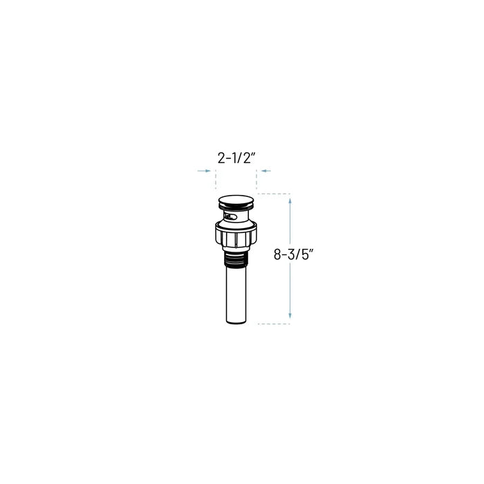 Single Handle 1-Hole Bathroom Faucet with Push Drain in Chrome