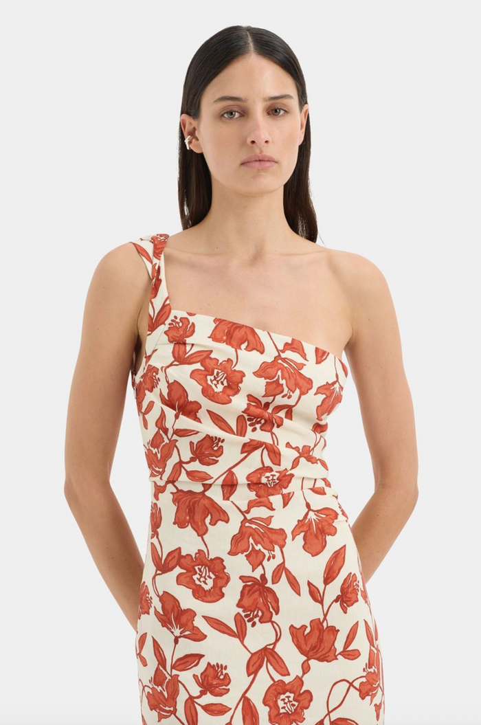 SIR. Chloe One Shoulder Midi Dress - Tuileries