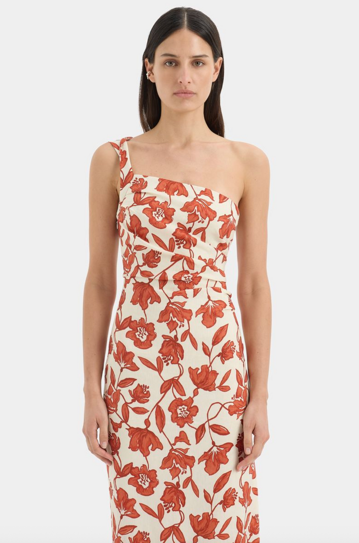 SIR. Chloe One Shoulder Midi Dress - Tuileries