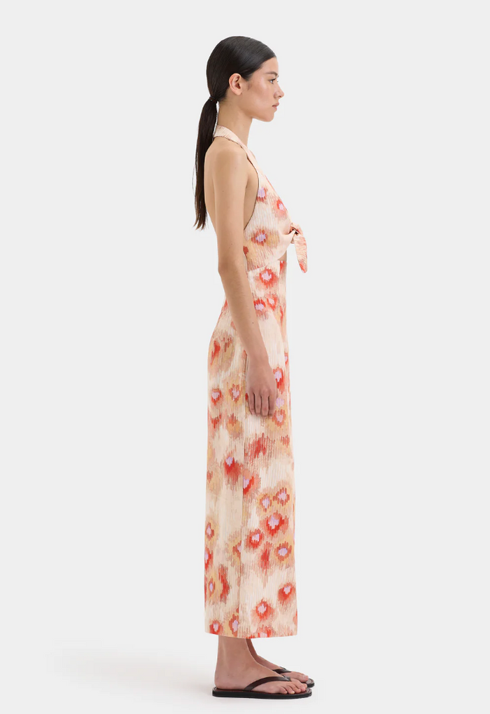 SIR. Fiorella Tie Midi Dress - Petalo Lumina