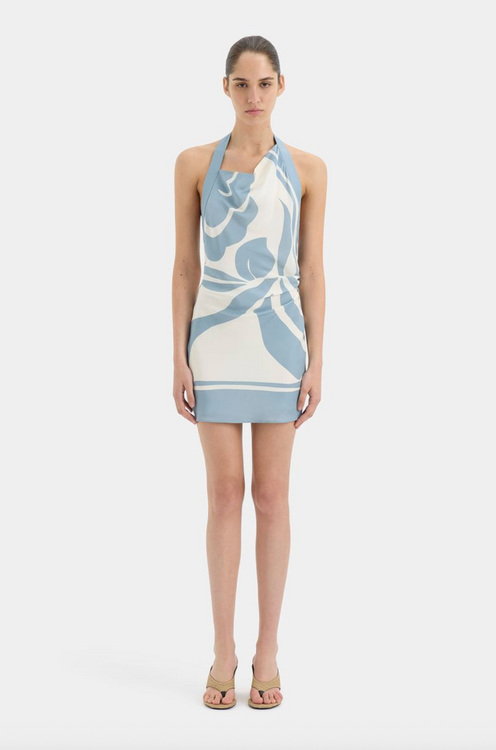 SIR. Lilou Halter Mini Dress - Liora Blue