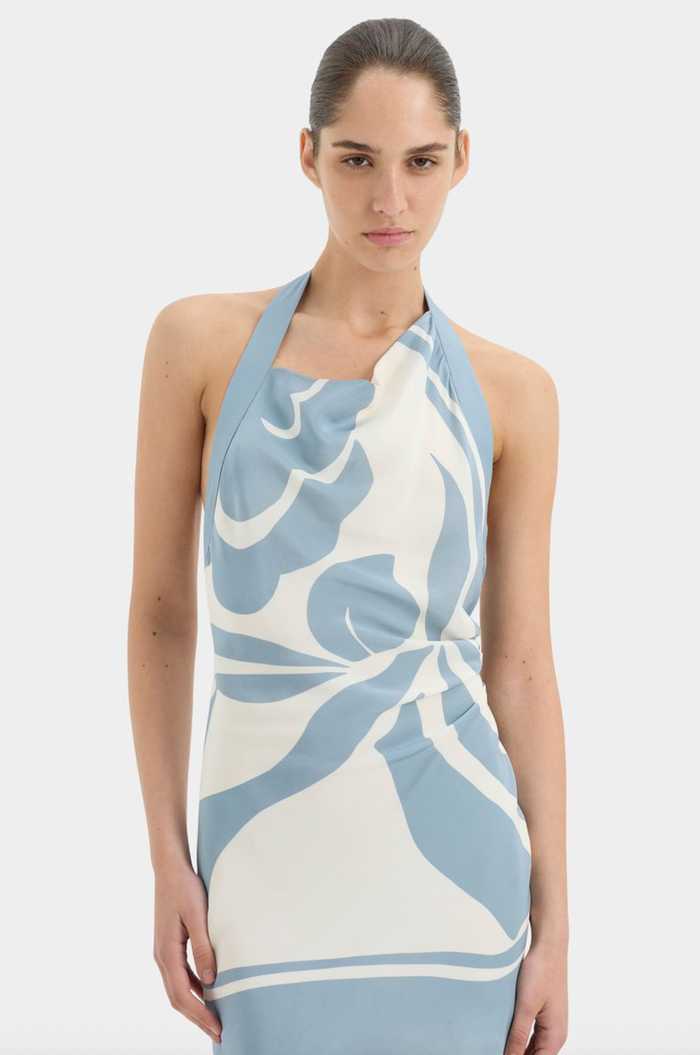 SIR. Lilou Halter Mini Dress - Liora Blue