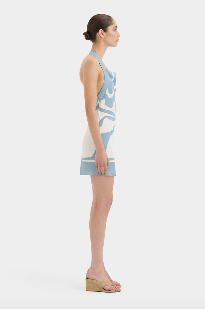 SIR. Lilou Halter Mini Dress - Liora Blue
