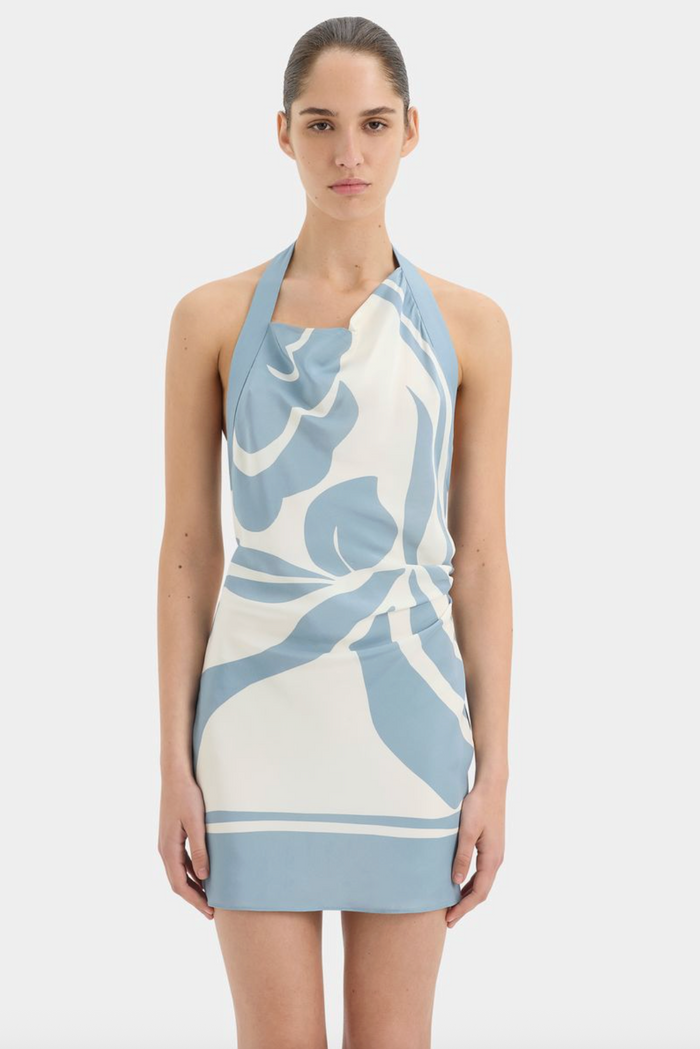 SIR. Lilou Halter Mini Dress - Liora Blue