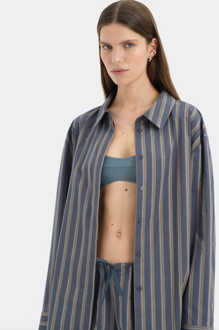 SIR. Milo Shirt - Charcoal Stripe