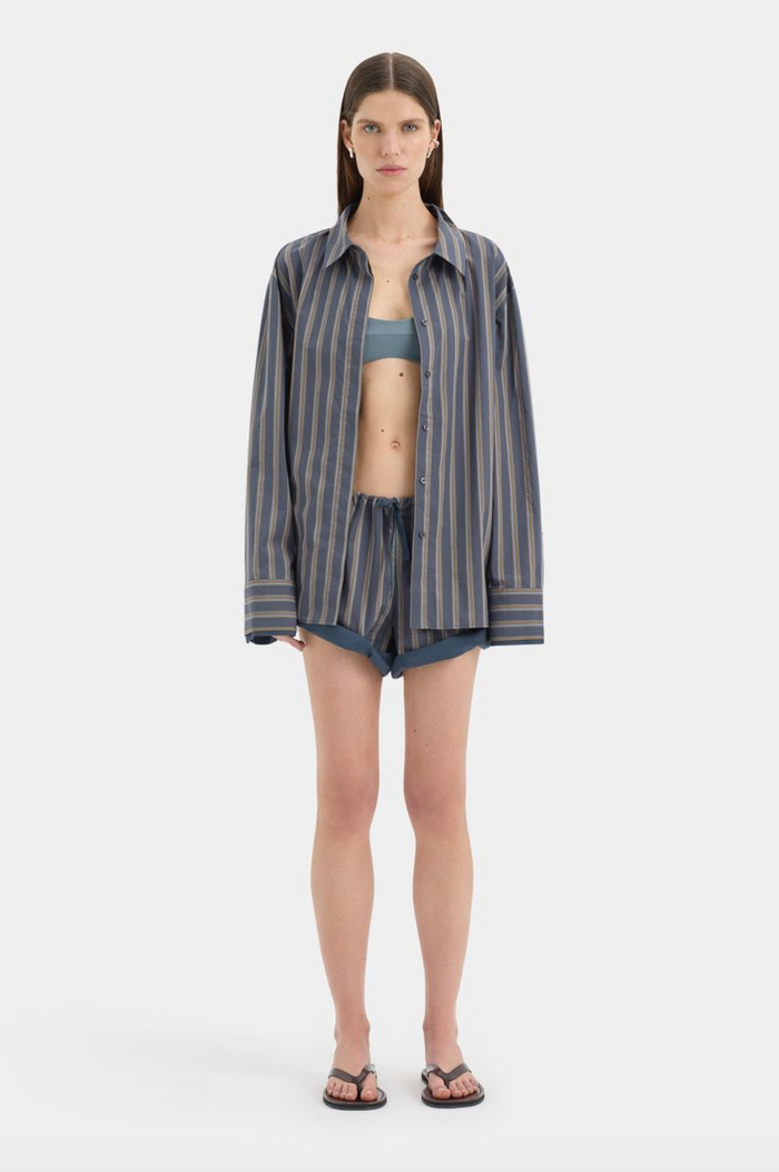 SIR. Milo Shirt - Charcoal Stripe