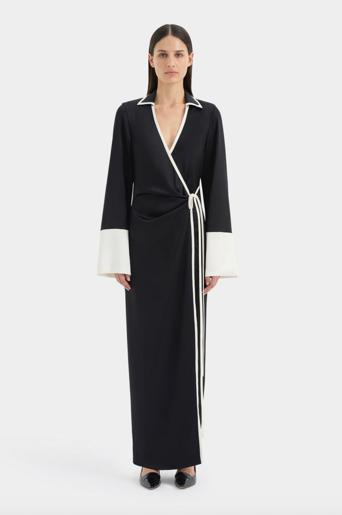 SIR. Yasmine Wrap Shirt Dress - Black
