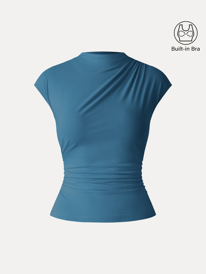 OGLmove SkinKiss Mockneck Ruched Cropped Bra Top