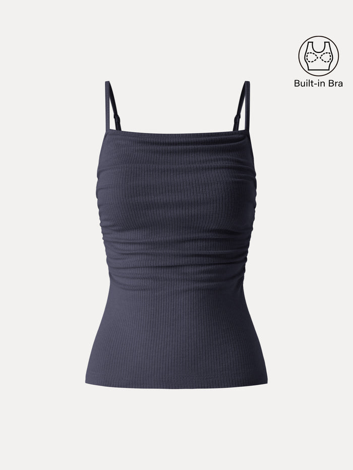 OGLmove Soft Textured Adjustable Spaghetti Bra Tank