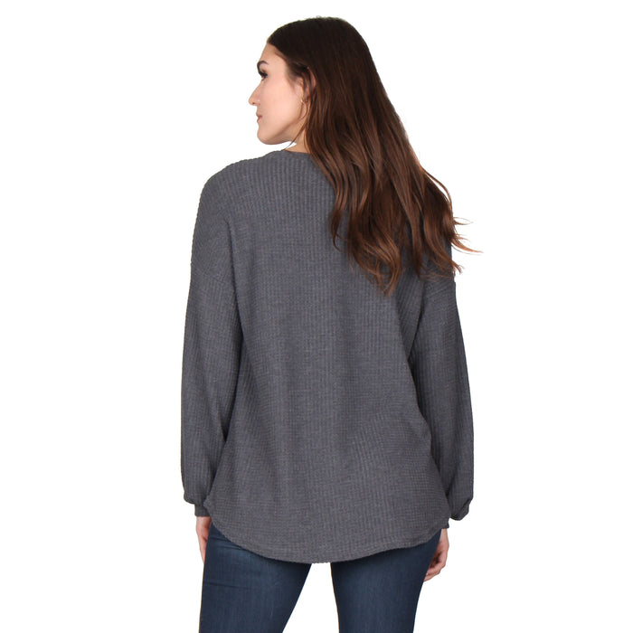 Solid Puff Sleeve Tunic