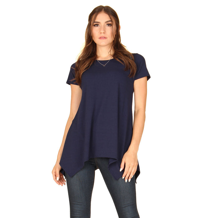 Solid Symmetrical Hemline Tunic