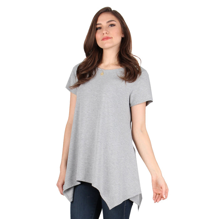 Solid Symmetrical Hemline Tunic