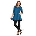 Solid V-Neck 3/4 Sleeve Tunic