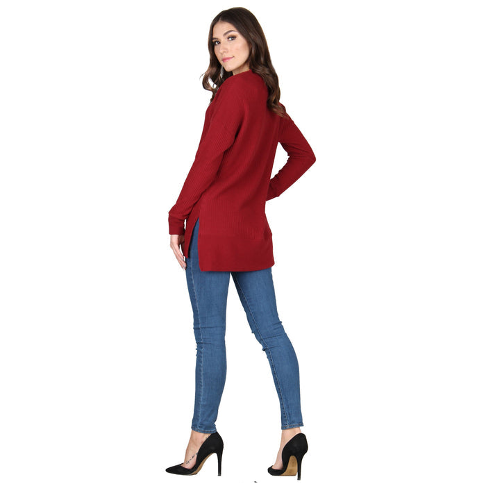 Solid Waffle Knit Tunic