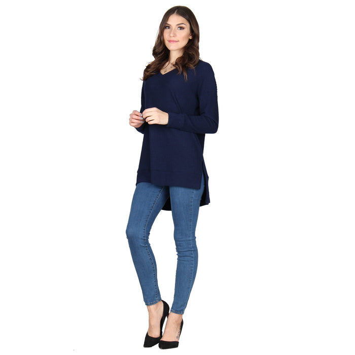 Solid Waffle Knit Tunic
