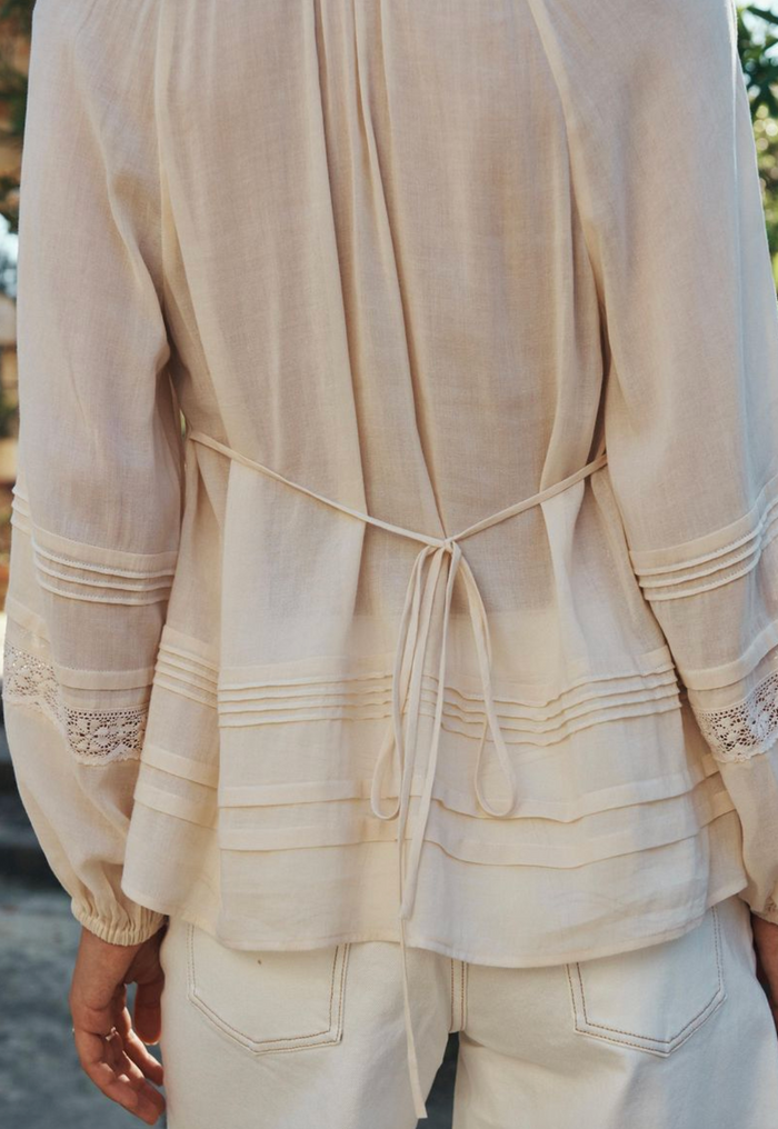 Spell Hera Lace Blouse - Macadamia