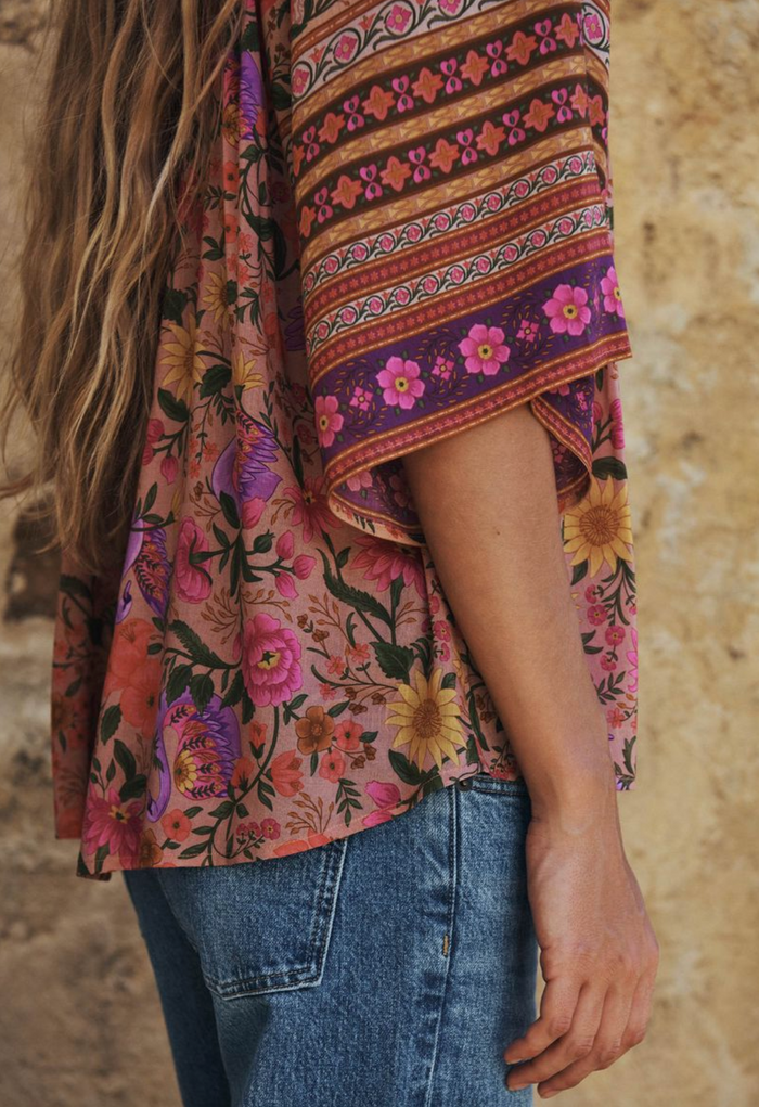 Spell Swan Lake Short Sleeve Blouse - Lilac Rose