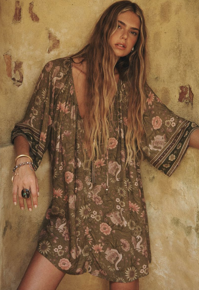 Spell Swan Lake Tunic Dress - Sage