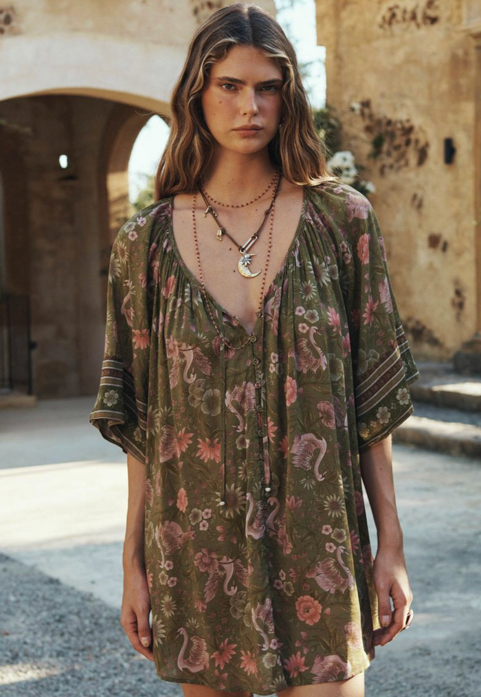 Spell Swan Lake Tunic Dress - Sage