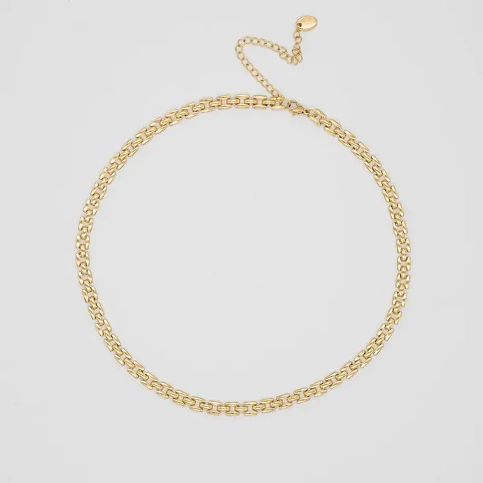 Squared Chain Necklace - Greige Goods