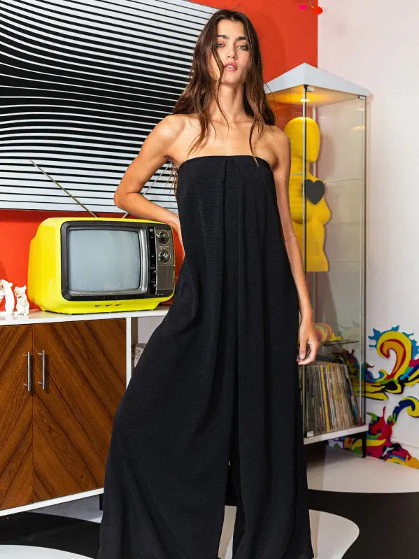 Strapless Flowy Jumpsuit - Greige Goods