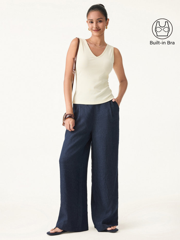 OGLmove Pointelle V-neck Sleeveless Bra Tank