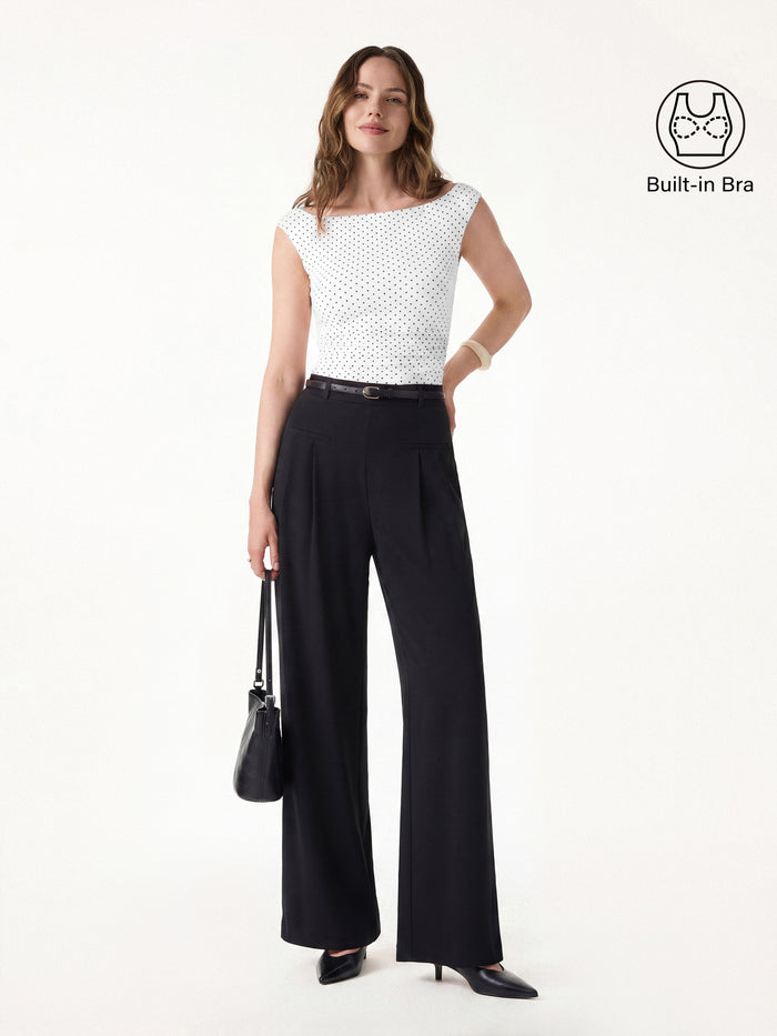 White/Black Polka Dot / XS