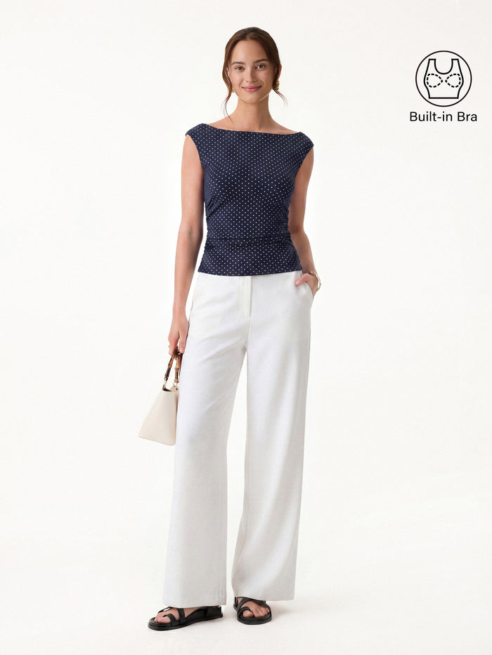 Navy/White Polka Dot / XS