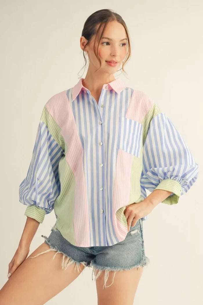 Stripe Remix Blouse