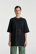 Summi Summi Lace Panel Tee - Black