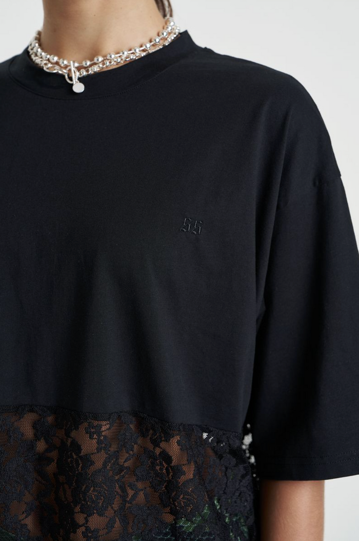 Summi Summi Lace Panel Tee - Black