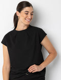 T-shirt à manches dolman et col entonnoir