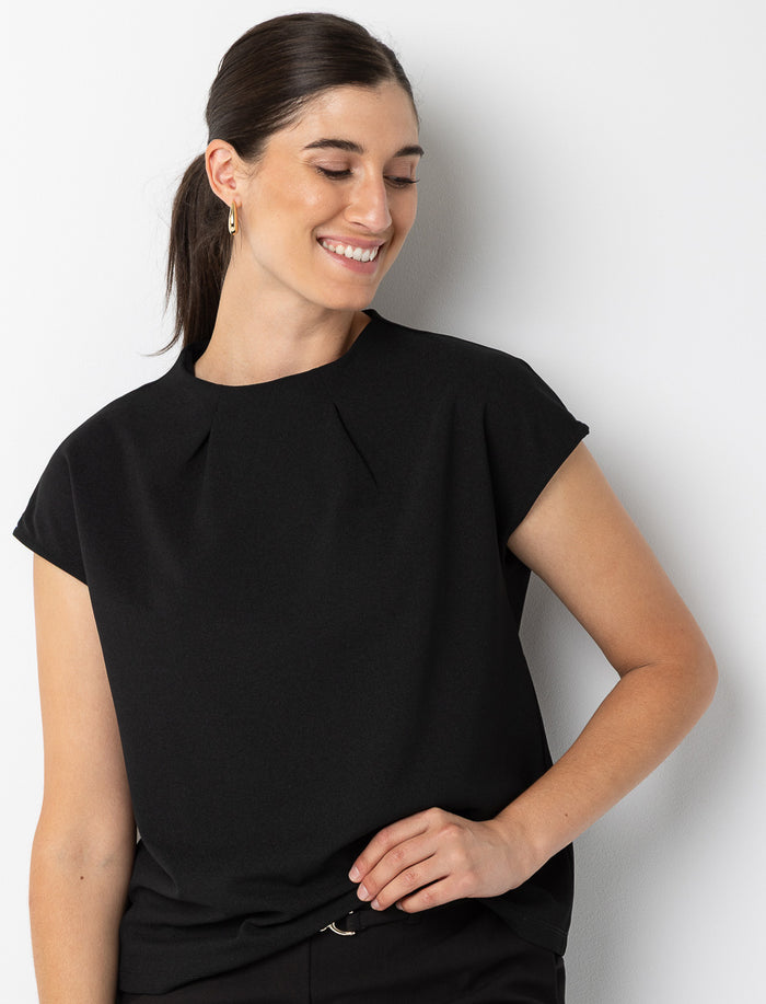 T-shirt à manches dolman et col entonnoir