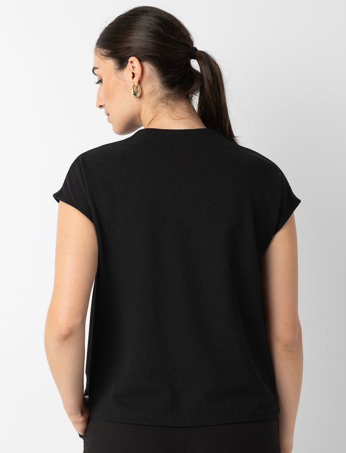 T-shirt à manches dolman et col entonnoir