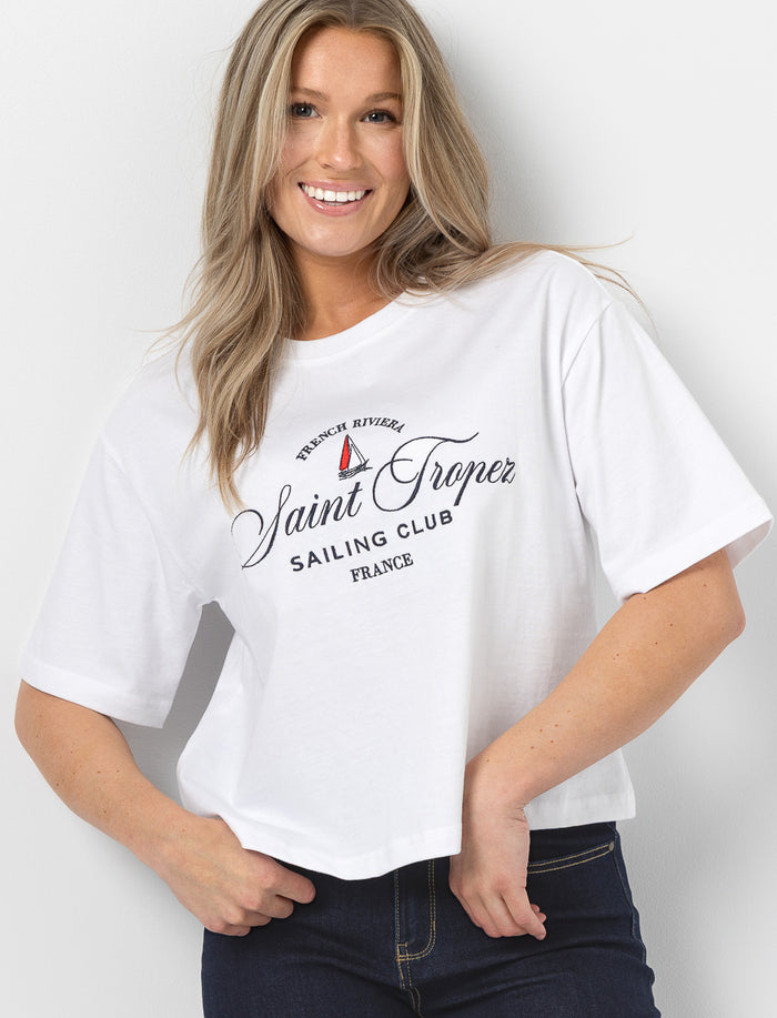 T-shirt ample avec imprimé embossé