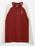 T-shirt col henley et manches raglan