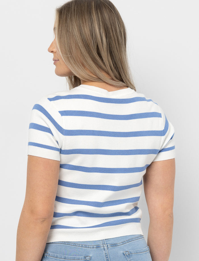T-shirt en tricot à rayures