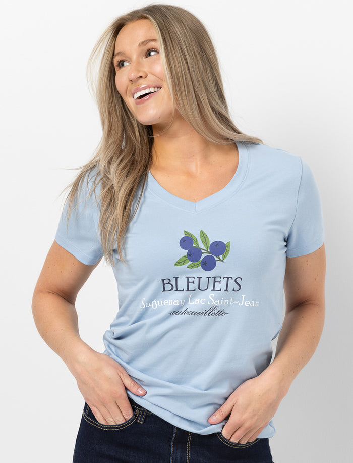 T-shirt imprimé à col en V