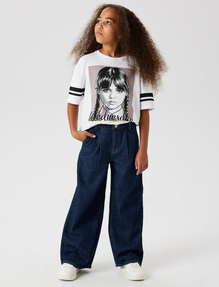 T-shirt imprimé à col rond - Wednesday Addams