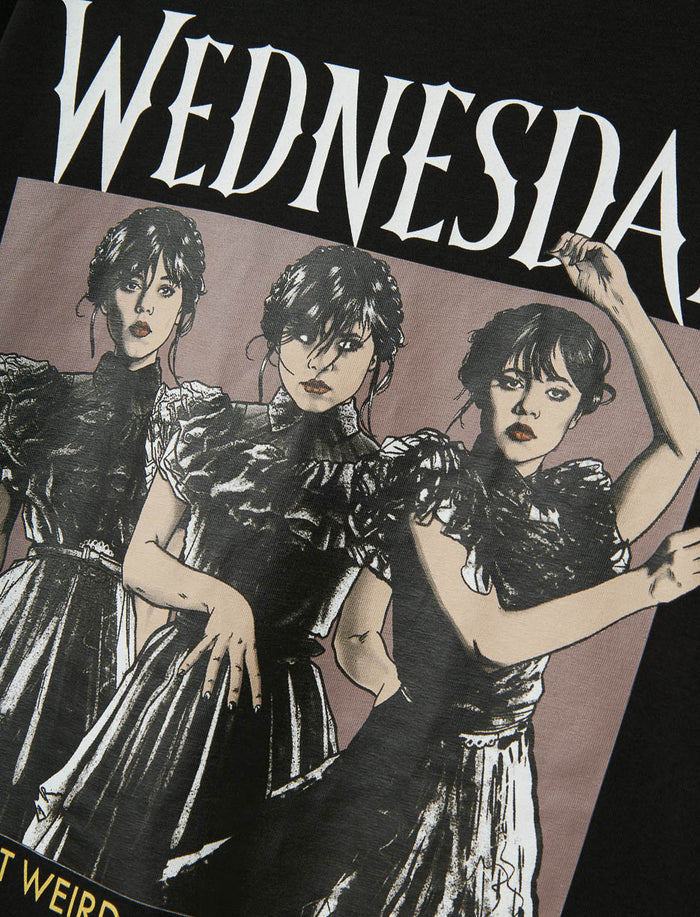 T-shirt imprimé à col rond - Wednesday Addams