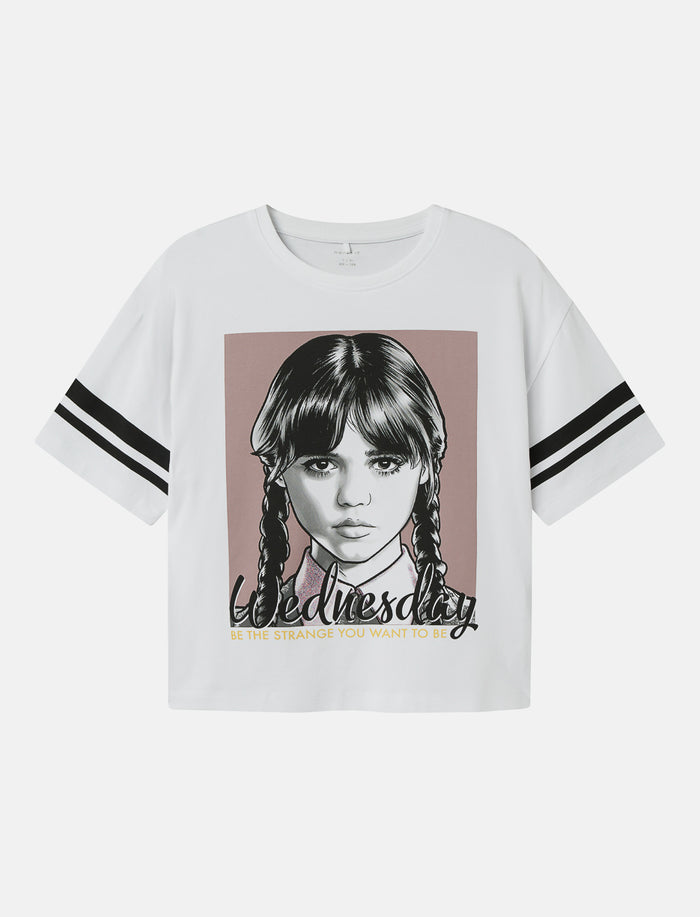T-shirt imprimé à col rond - Wednesday Addams