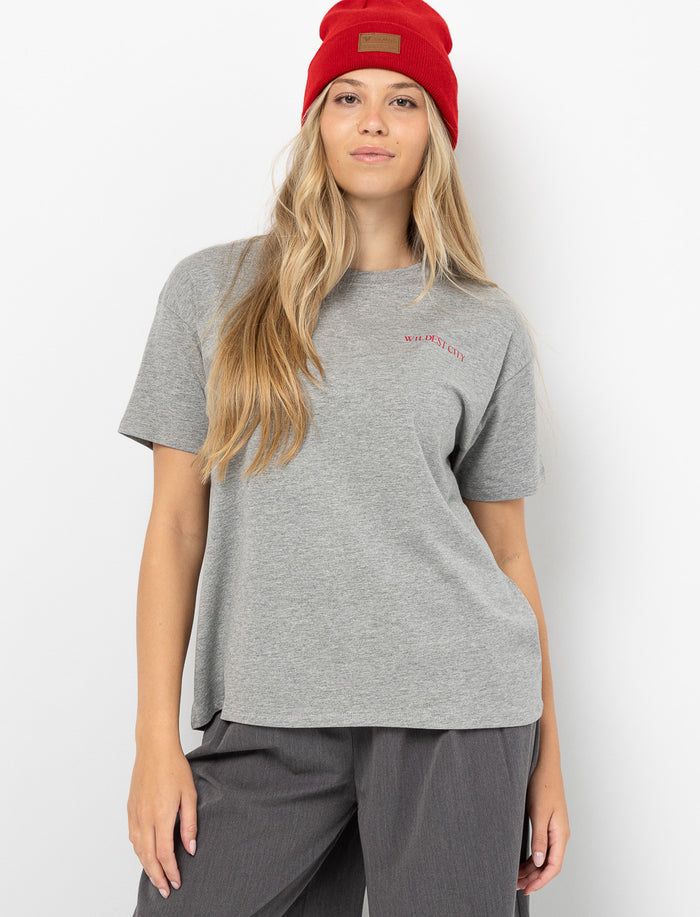 T-shirt imprimé à épaules tombantes