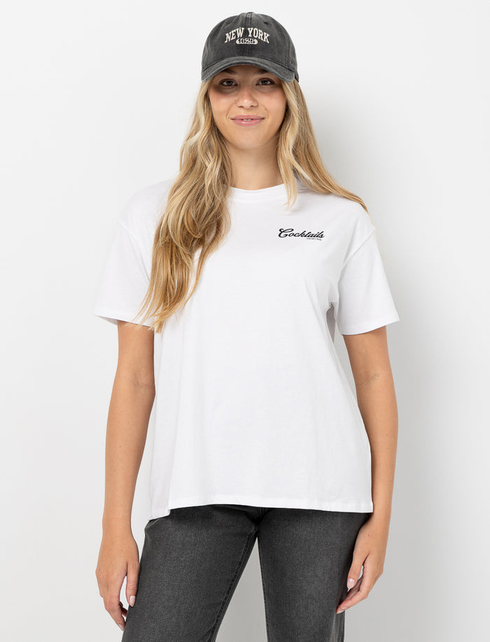 T-shirt imprimé à épaules tombantes