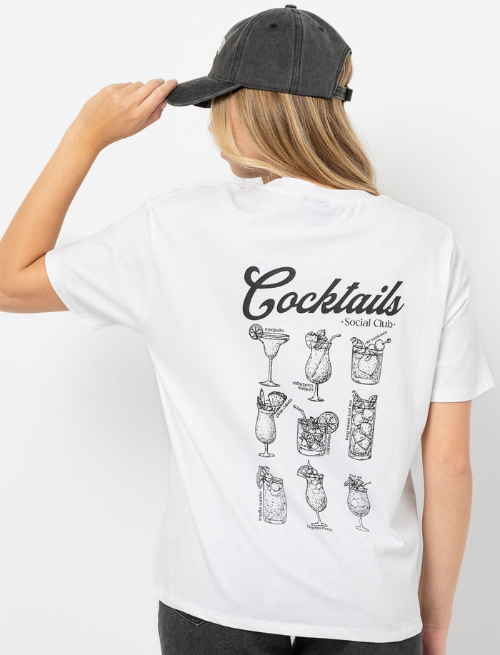 T-shirt imprimé à épaules tombantes