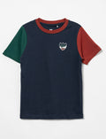 T-shirt imprimé à manches contrastantes - petit garçon