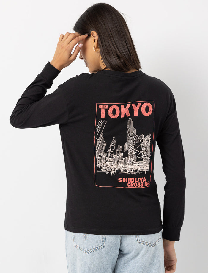 T-shirt imprimé à manches longues